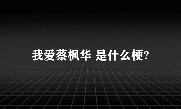 我爱蔡枫华 是什么梗?