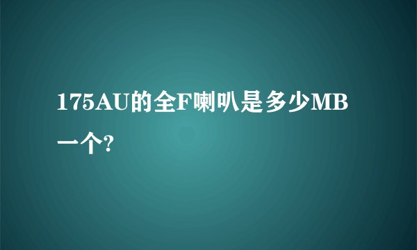 175AU的全F喇叭是多少MB一个?
