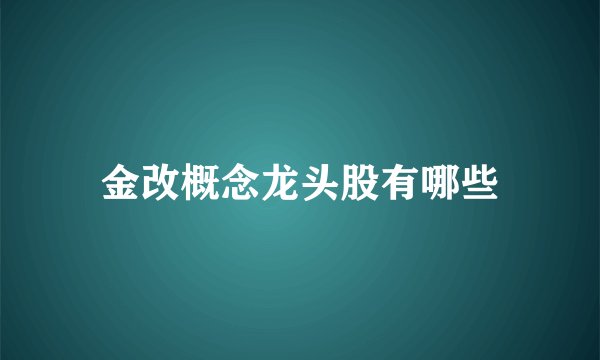 金改概念龙头股有哪些
