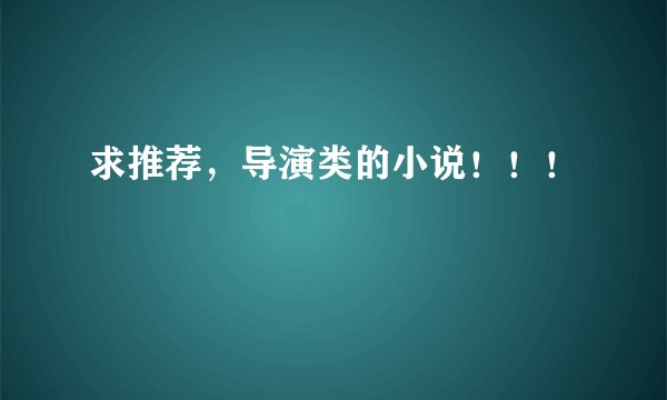 求推荐，导演类的小说！！！