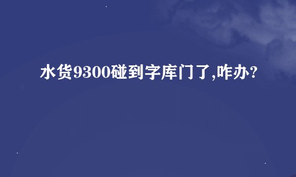 水货9300碰到字库门了,咋办?