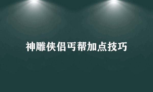 神雕侠侣丐帮加点技巧