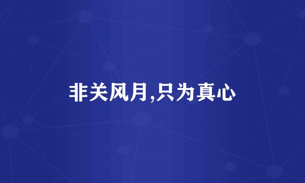 非关风月,只为真心