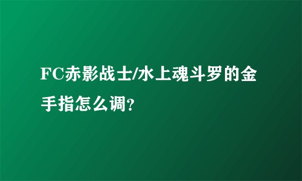 FC赤影战士/水上魂斗罗的金手指怎么调？