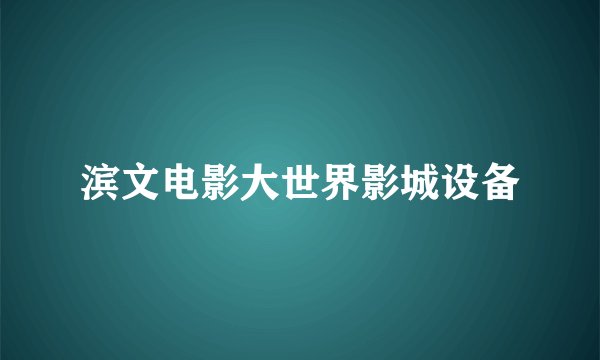 滨文电影大世界影城设备