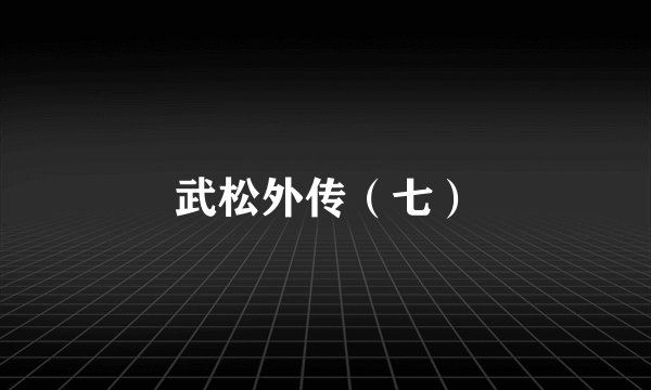 武松外传（七）