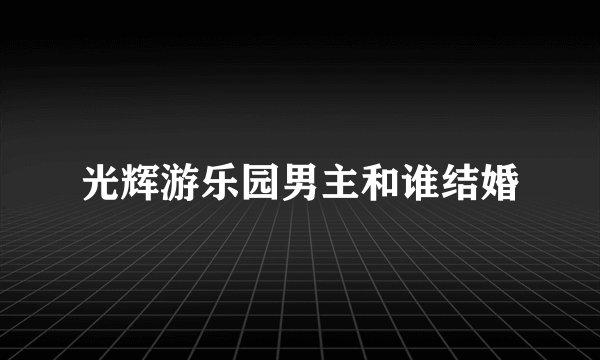 光辉游乐园男主和谁结婚
