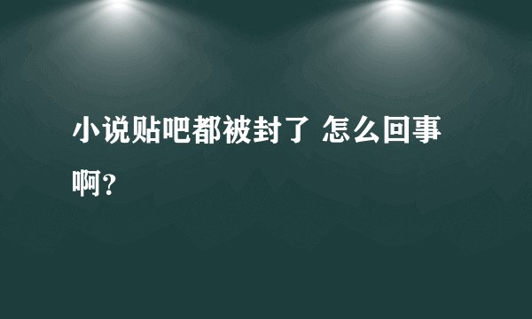 小说贴吧都被封了 怎么回事啊？
