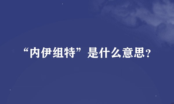 “内伊组特”是什么意思？
