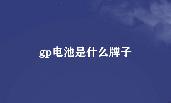 gp电池是什么牌子