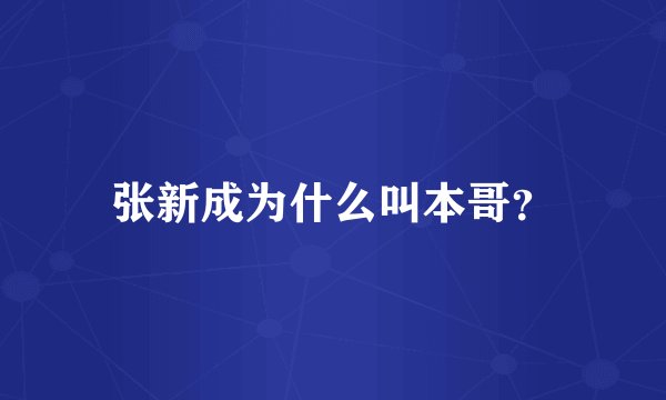 张新成为什么叫本哥？