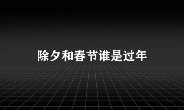 除夕和春节谁是过年