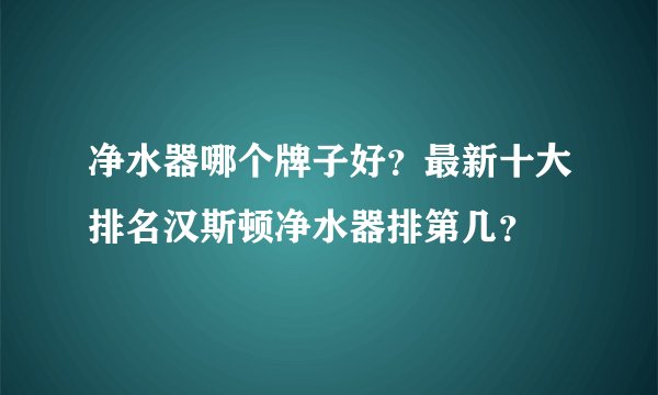 净水器哪个牌子好？最新十大排名汉斯顿净水器排第几？