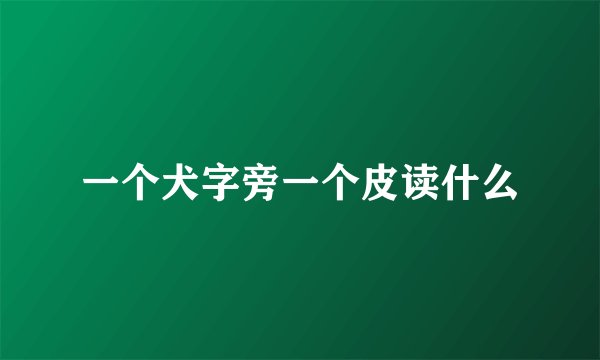 一个犬字旁一个皮读什么