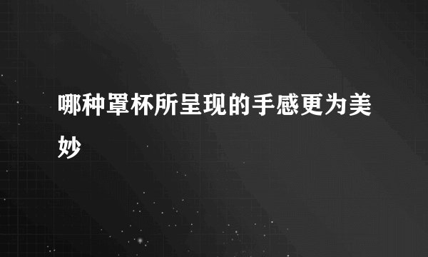 哪种罩杯所呈现的手感更为美妙