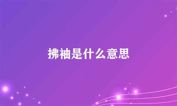 拂袖是什么意思