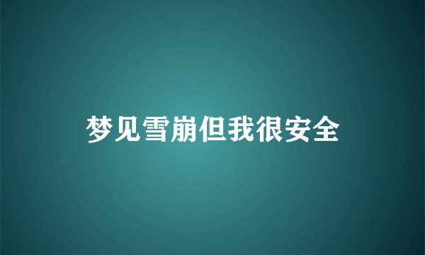 梦见雪崩但我很安全