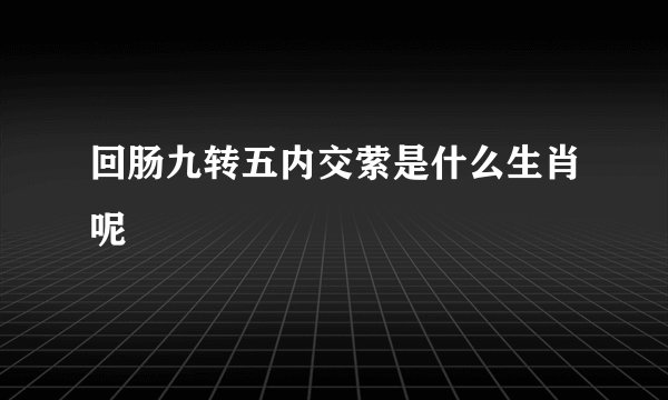 回肠九转五内交萦是什么生肖呢