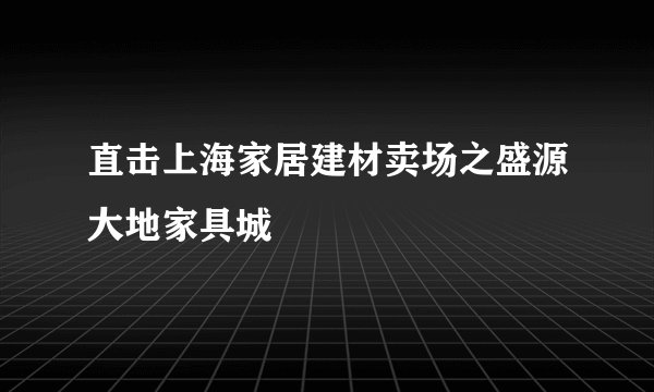 直击上海家居建材卖场之盛源大地家具城