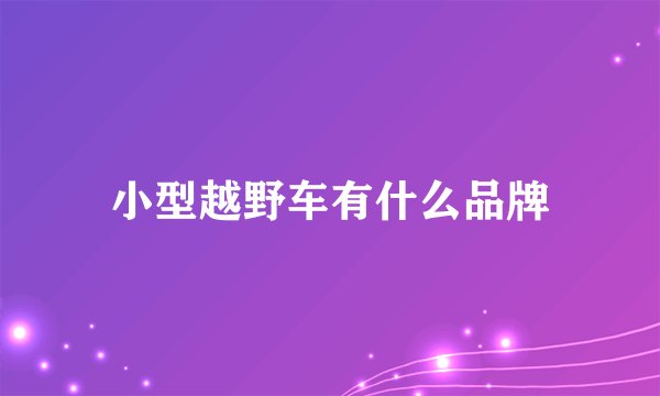 小型越野车有什么品牌