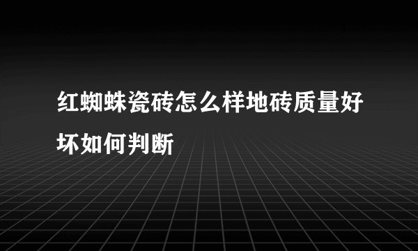 红蜘蛛瓷砖怎么样地砖质量好坏如何判断