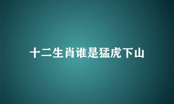十二生肖谁是猛虎下山