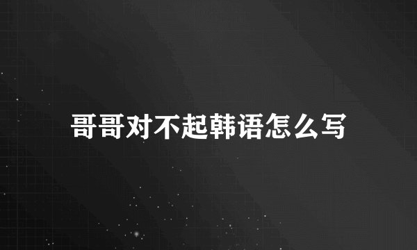 哥哥对不起韩语怎么写