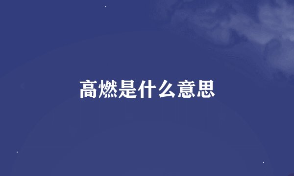 高燃是什么意思