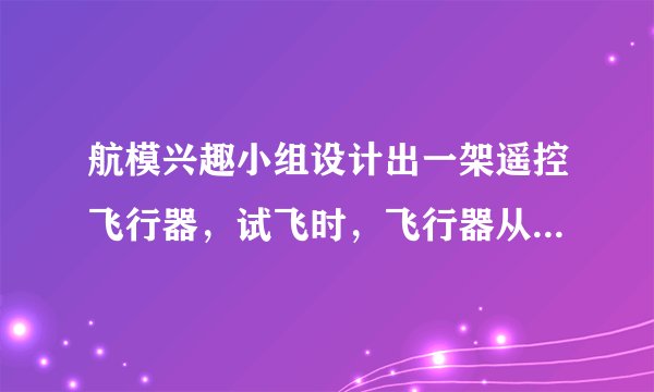 航模兴趣小组设计出一架遥控飞行器,试飞时,飞行器从地面由静止开始