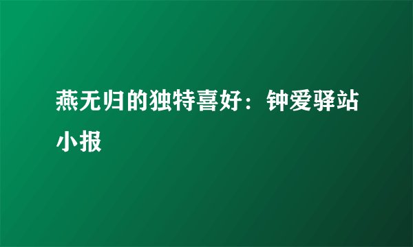 燕无归的独特喜好:钟爱驿站小报