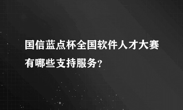 国信蓝点杯全国软件人才大赛有哪些支持服务？