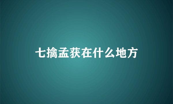 七擒孟获在什么地方