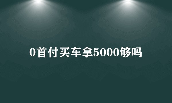 0首付买车拿5000够吗