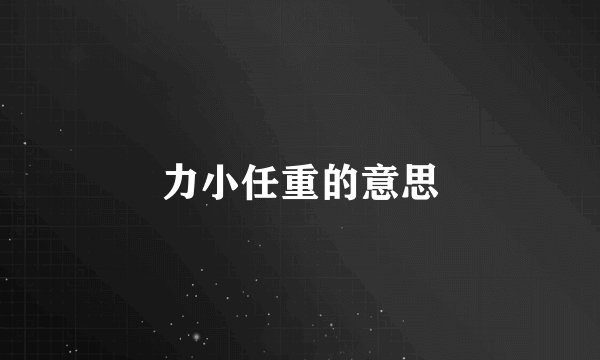 力小任重的意思