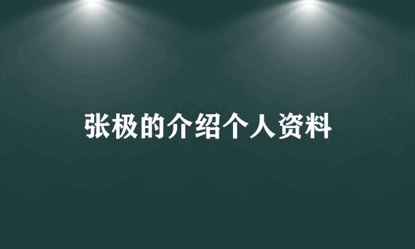 张极的介绍个人资料