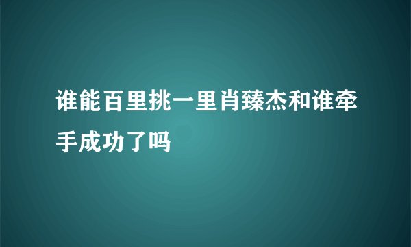 谁能百里挑一里肖臻杰和谁牵手成功了吗