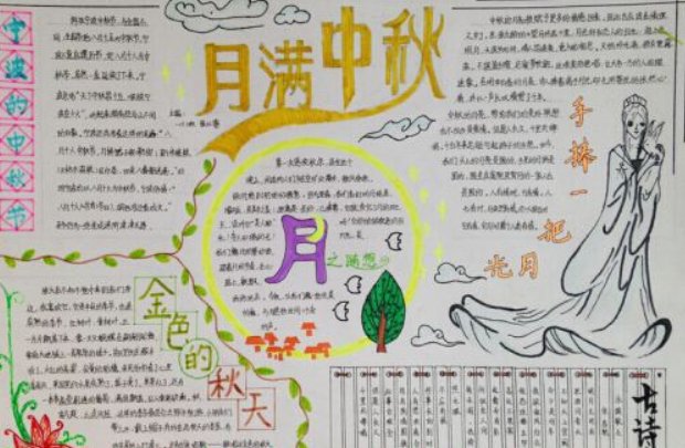 中秋节手抄报一等奖 三年级