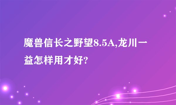魔兽信长之野望8.5A,龙川一益怎样用才好?