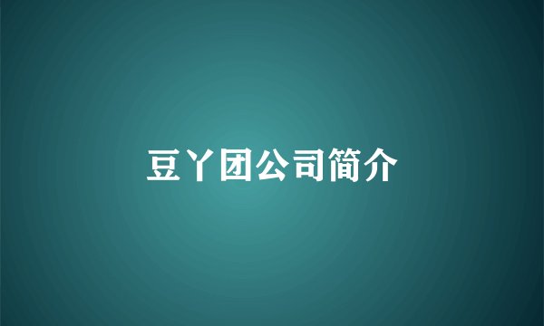 豆丫团公司简介