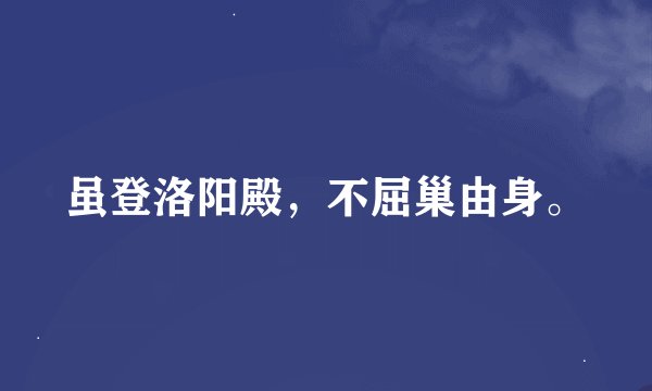 虽登洛阳殿，不屈巢由身。