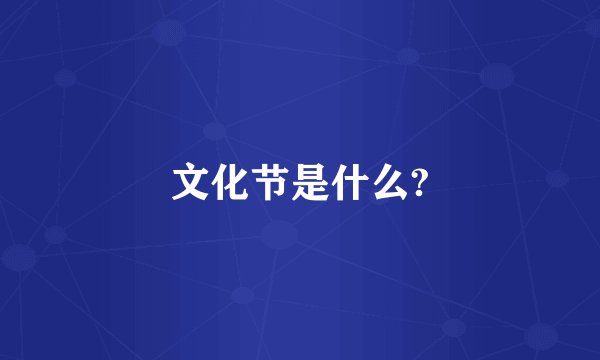 文化节是什么?