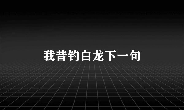 我昔钓白龙下一句