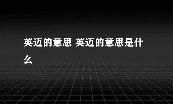 英迈的意思 英迈的意思是什么