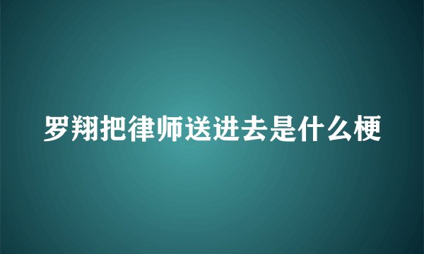罗翔把律师送进去是什么梗