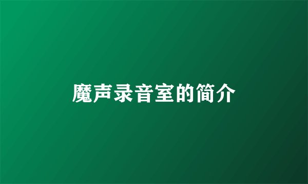 魔声录音室的简介