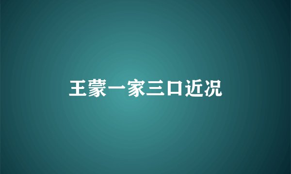 王蒙一家三口近况