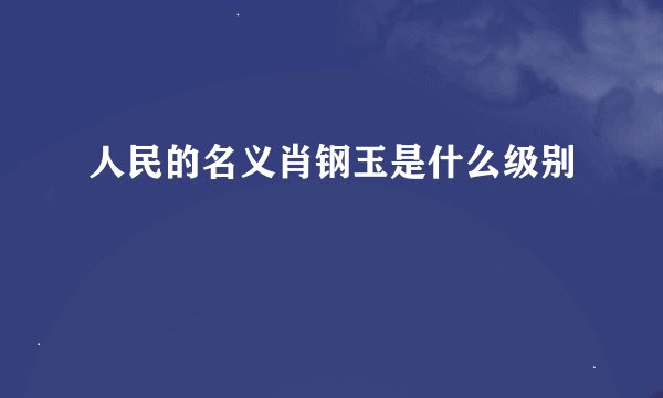 人民的名义肖钢玉是什么级别
