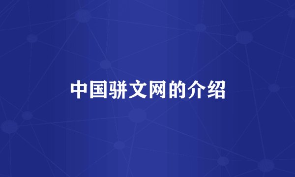 中国骈文网的介绍