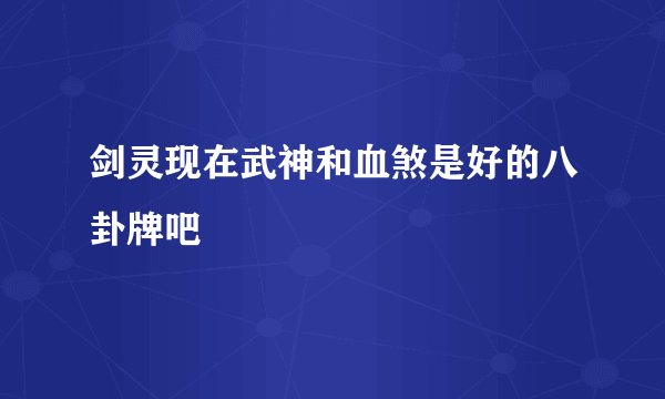剑灵现在武神和血煞是好的八卦牌吧