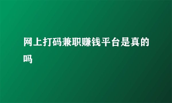 网上打码兼职赚钱平台是真的吗